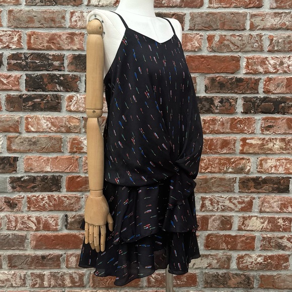 SOLD ELSEWHERE Farm Rio black patterned ruffled dress / S - Picture 5 of 16